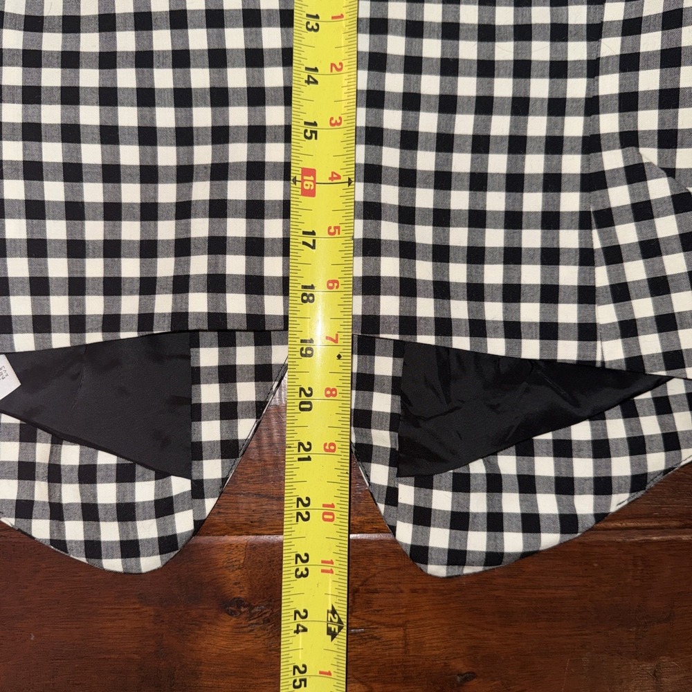 Madewell Single-Breasted Crewneck Vest Size 4 Black White Check Lined NWT - Picture 7 of 10